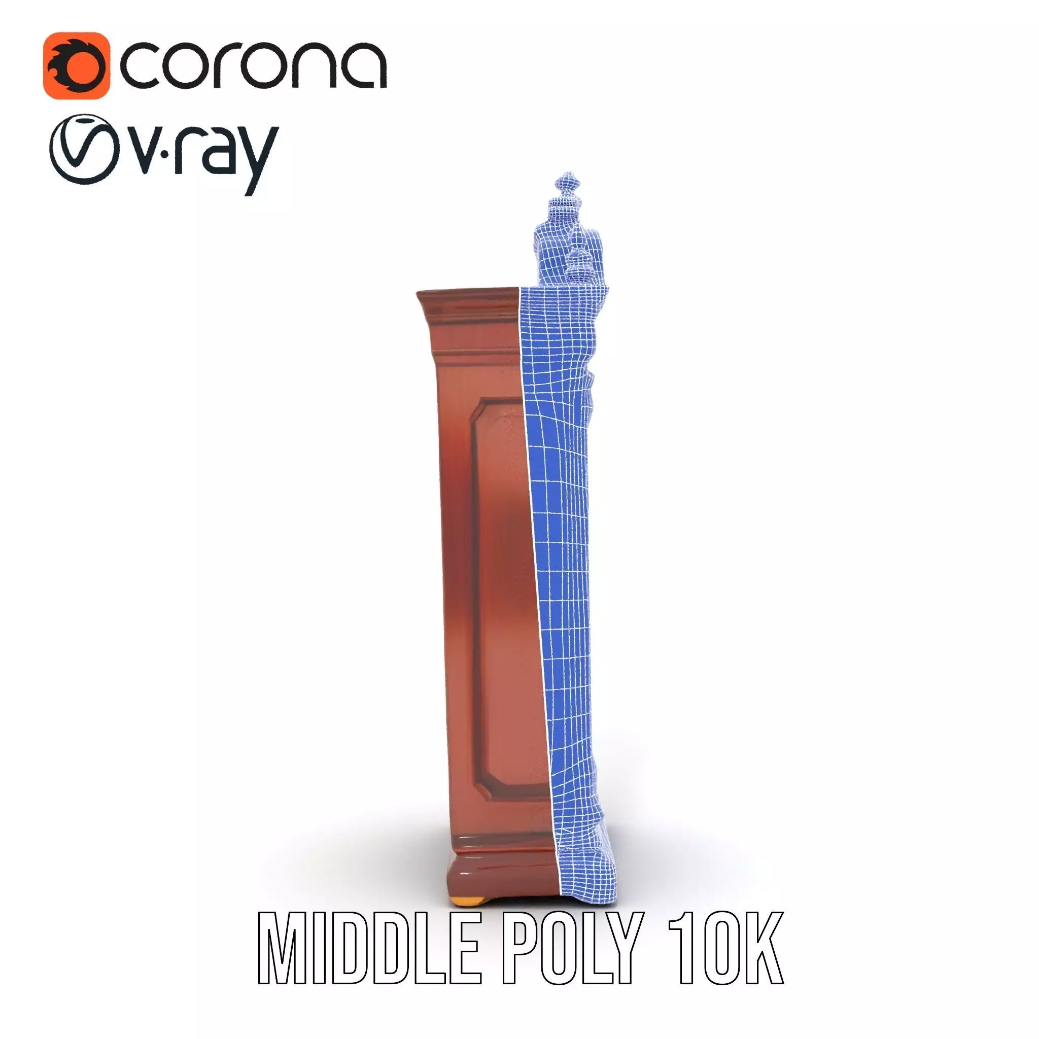 Antique Wood Clock model pack Low-poly 3D model_27