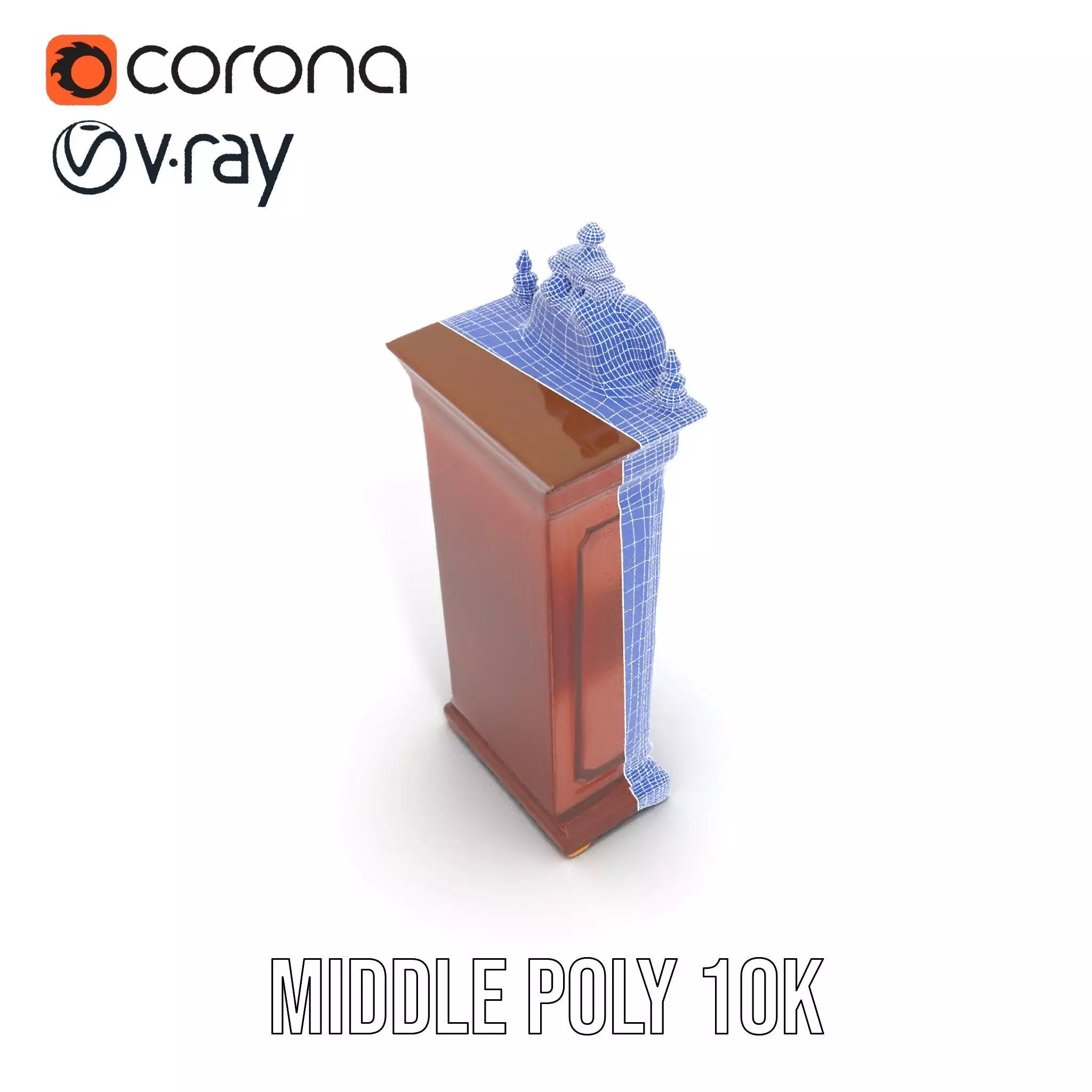 Antique Wood Clock model pack Low-poly 3D model_18