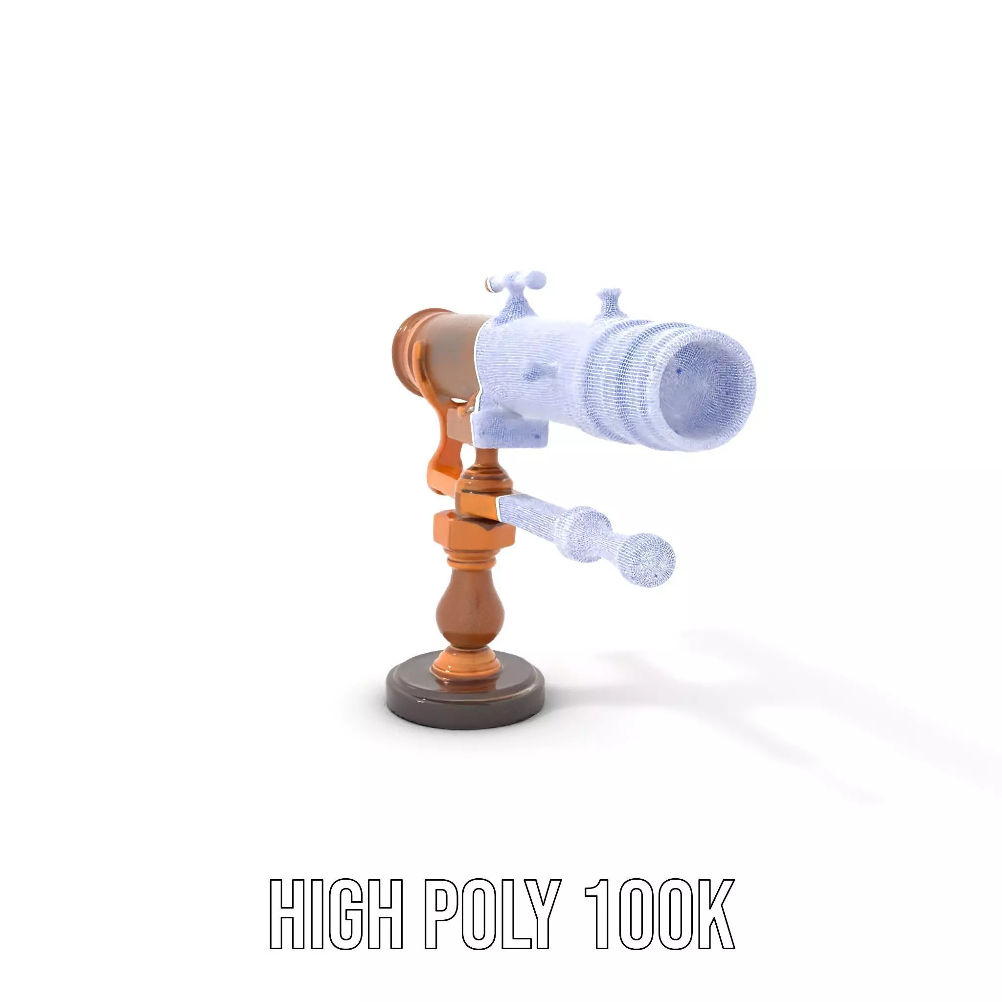 Antique Brass Telescope model pack Low-poly 3D model_4