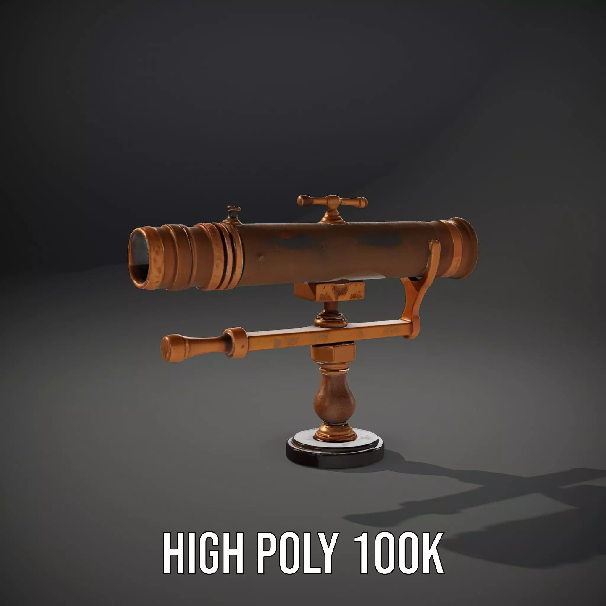 Antique Brass Telescope model pack Low-poly 3D model_10