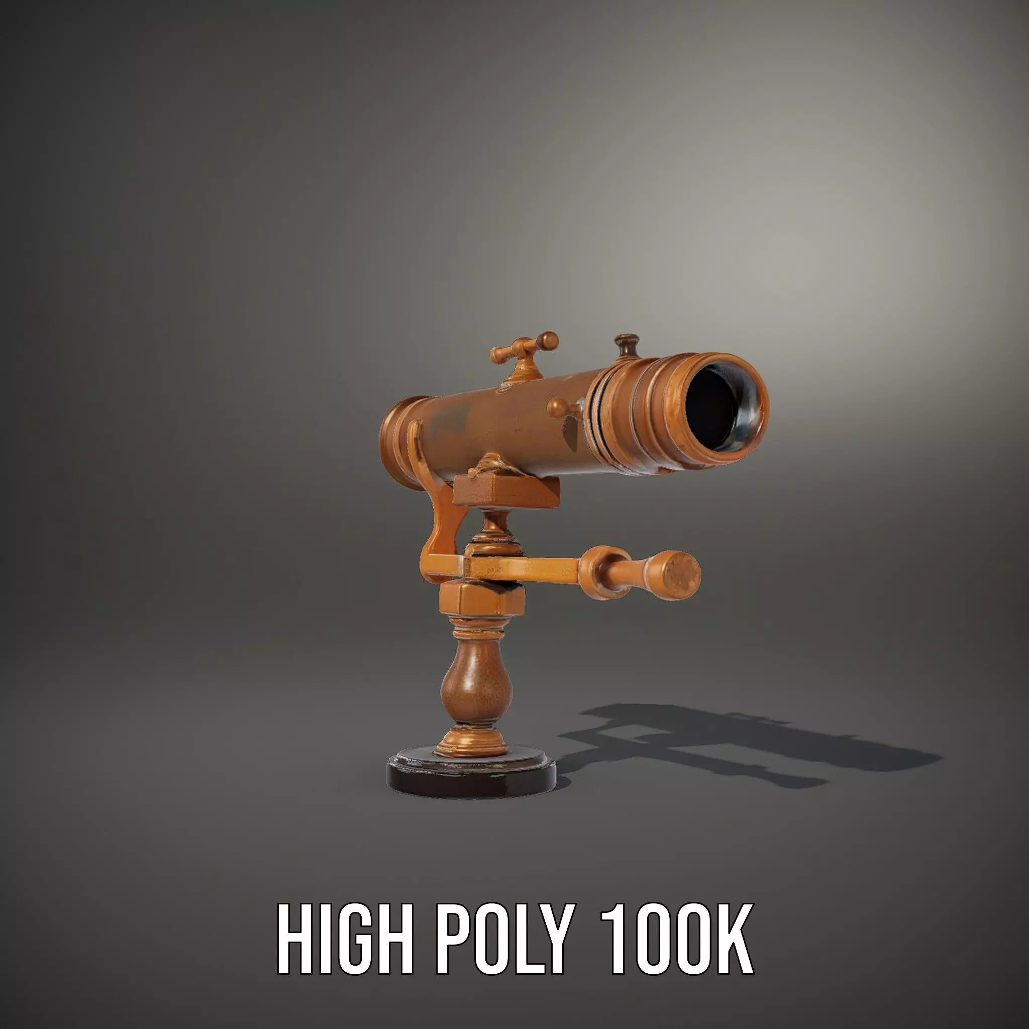 Antique Brass Telescope model pack Low-poly 3D model_8