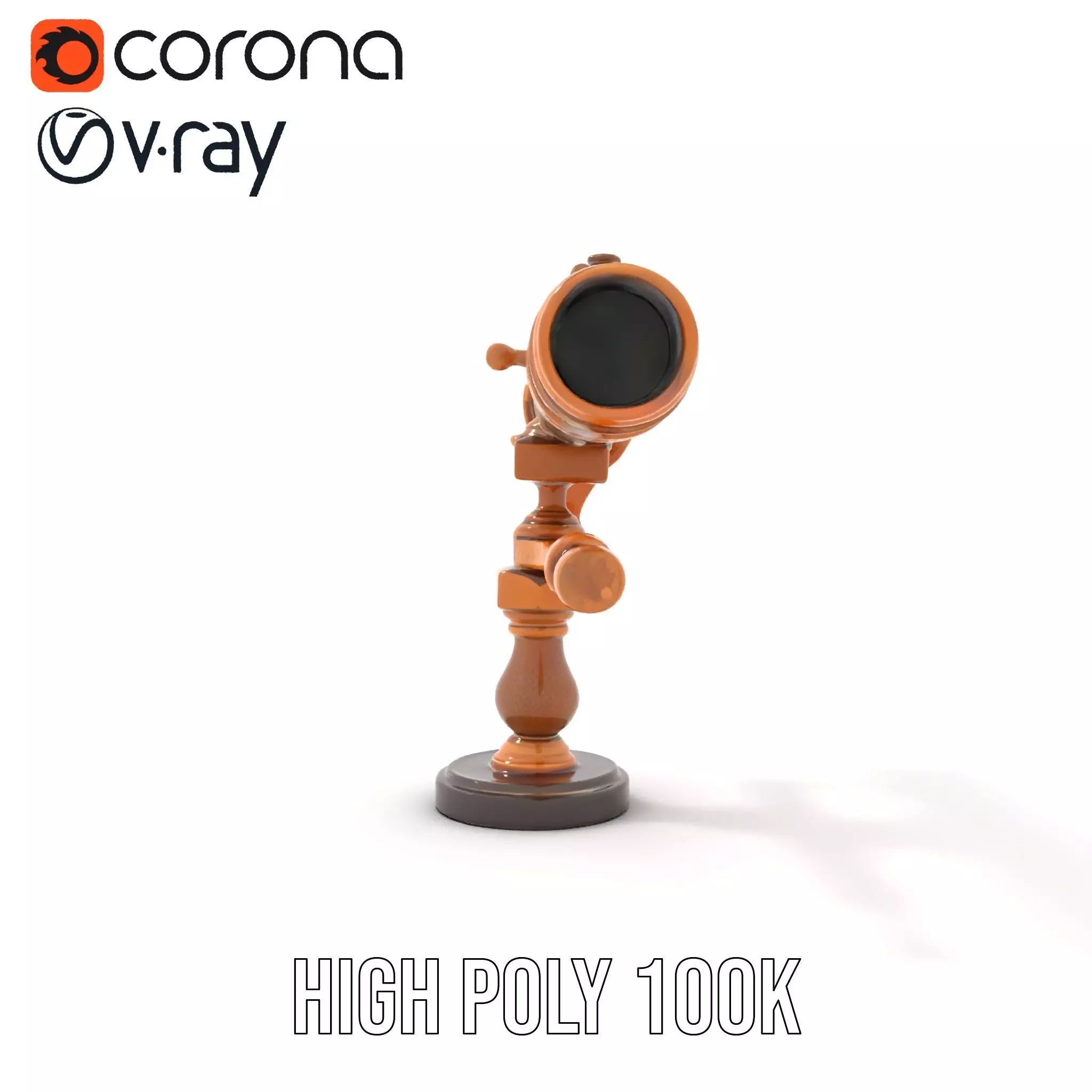 Antique Brass Telescope model pack Low-poly 3D model_26