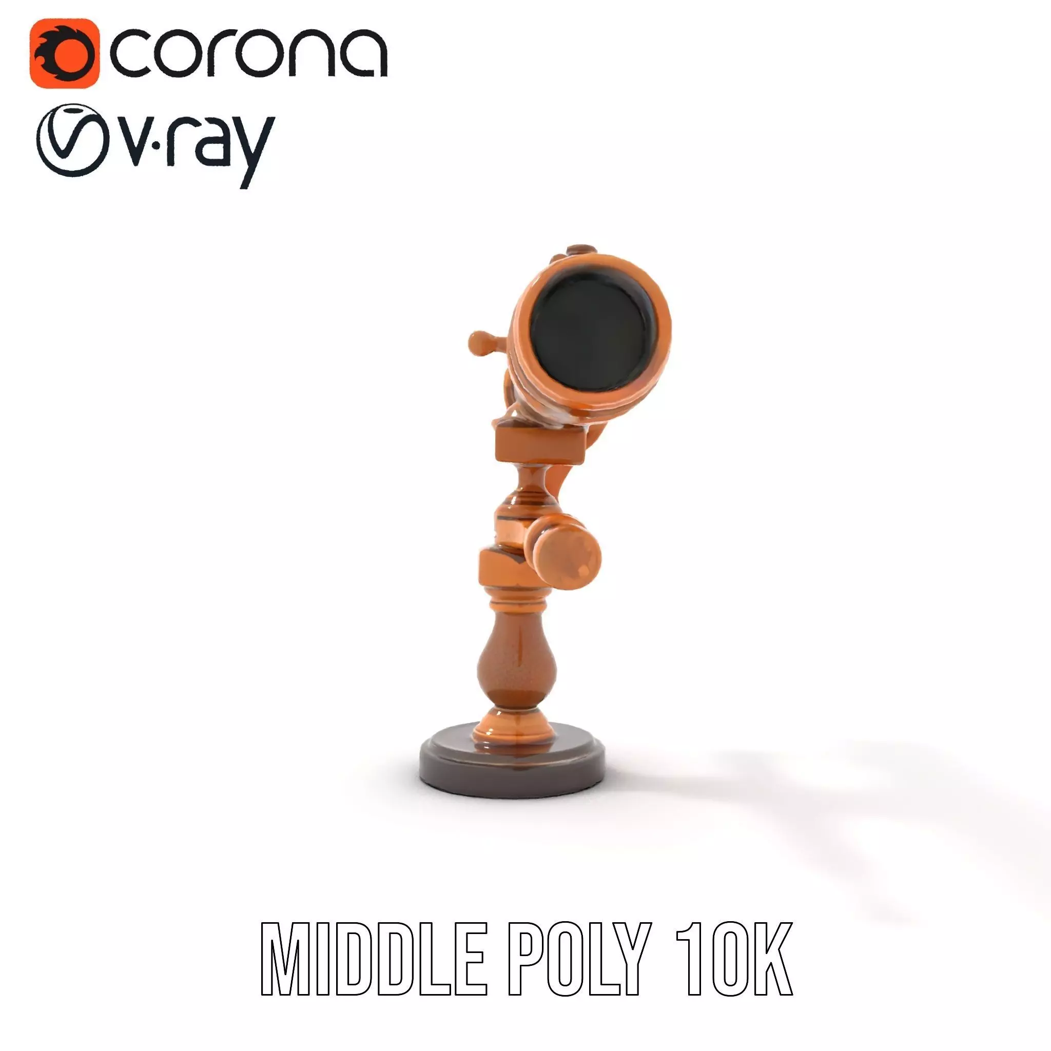 Antique Brass Telescope model pack Low-poly 3D model_13