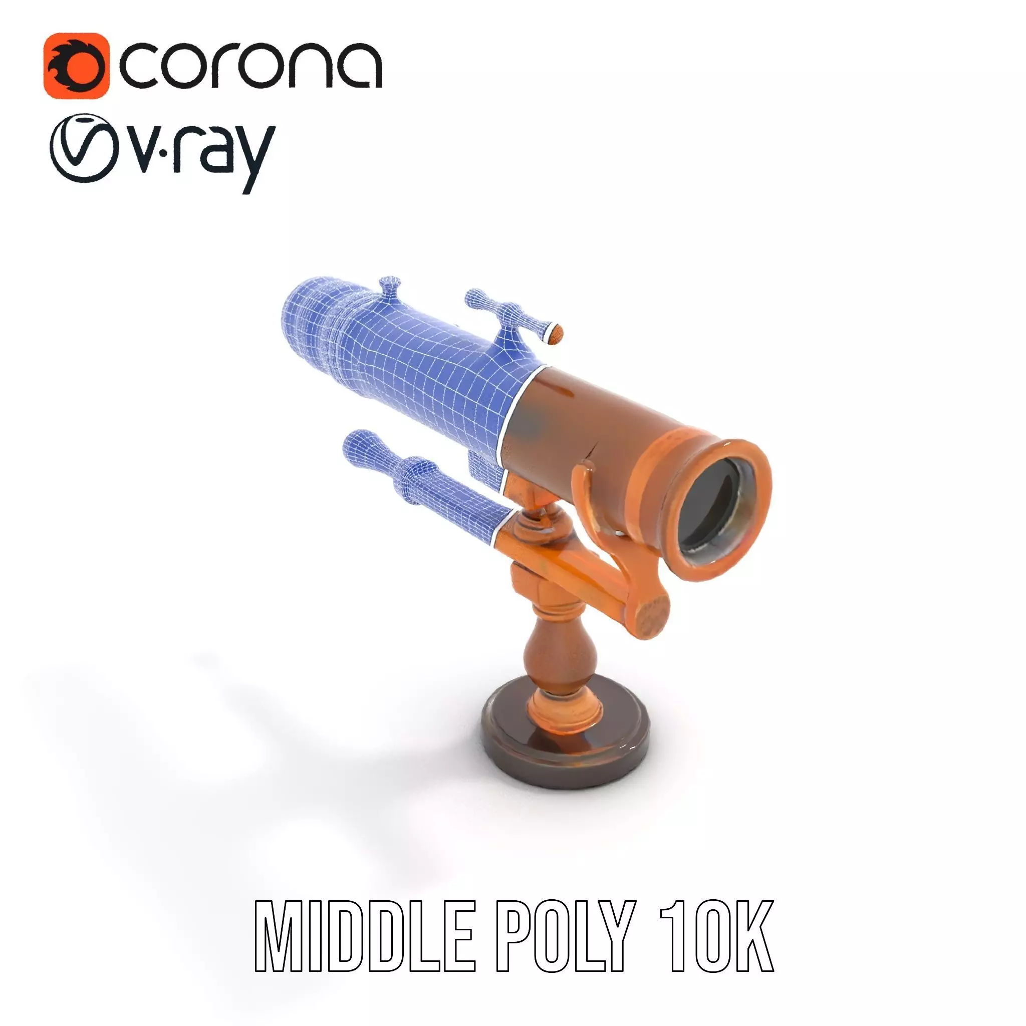 Antique Brass Telescope model pack Low-poly 3D model_18