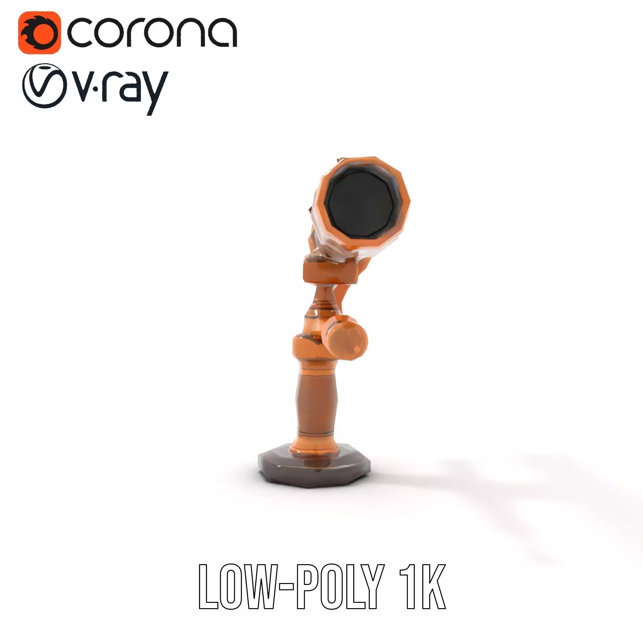 Antique Brass Telescope model pack Low-poly 3D model_7