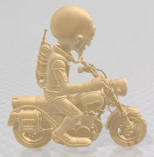 Alien - Biker Printable Doll 3D print model_3