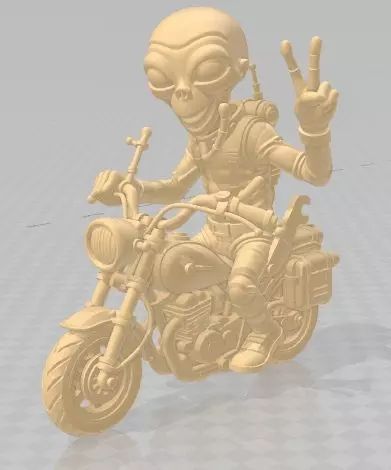 Alien - Biker Printable Doll 3D print model_1