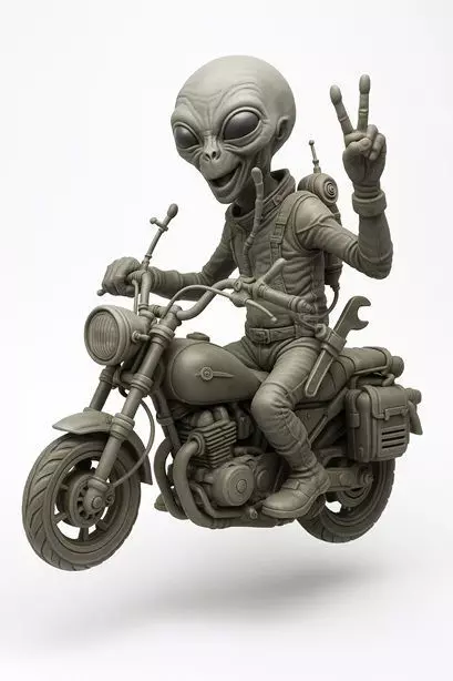 Alien - Biker Printable Doll 3D print model_0