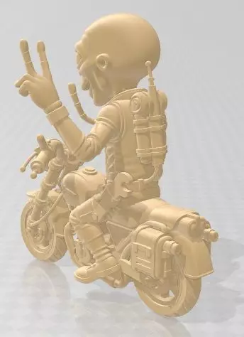Alien - Biker Printable Doll 3D print model_4