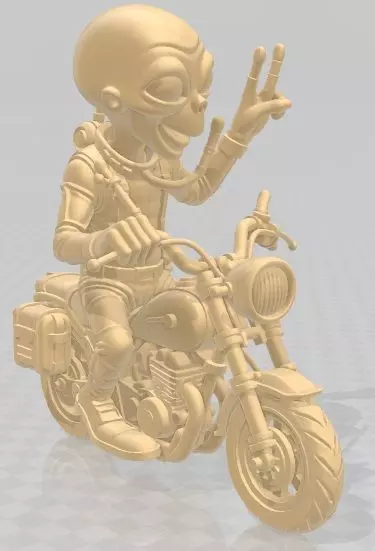 Alien - Biker Printable Doll 3D print model_2