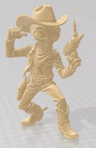 Alien - Cowboy Printable Doll 3D print model_1