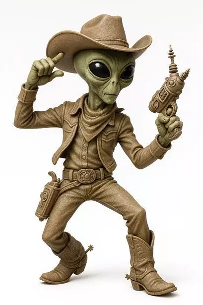 Alien - Cowboy Printable Doll 3D print model_0