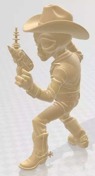 Alien - Cowboy Printable Doll 3D print model_4
