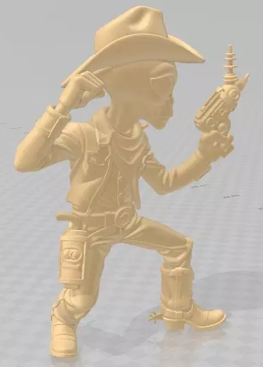 Alien - Cowboy Printable Doll 3D print model_2