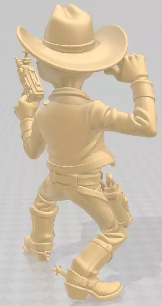 Alien - Cowboy Printable Doll 3D print model_3