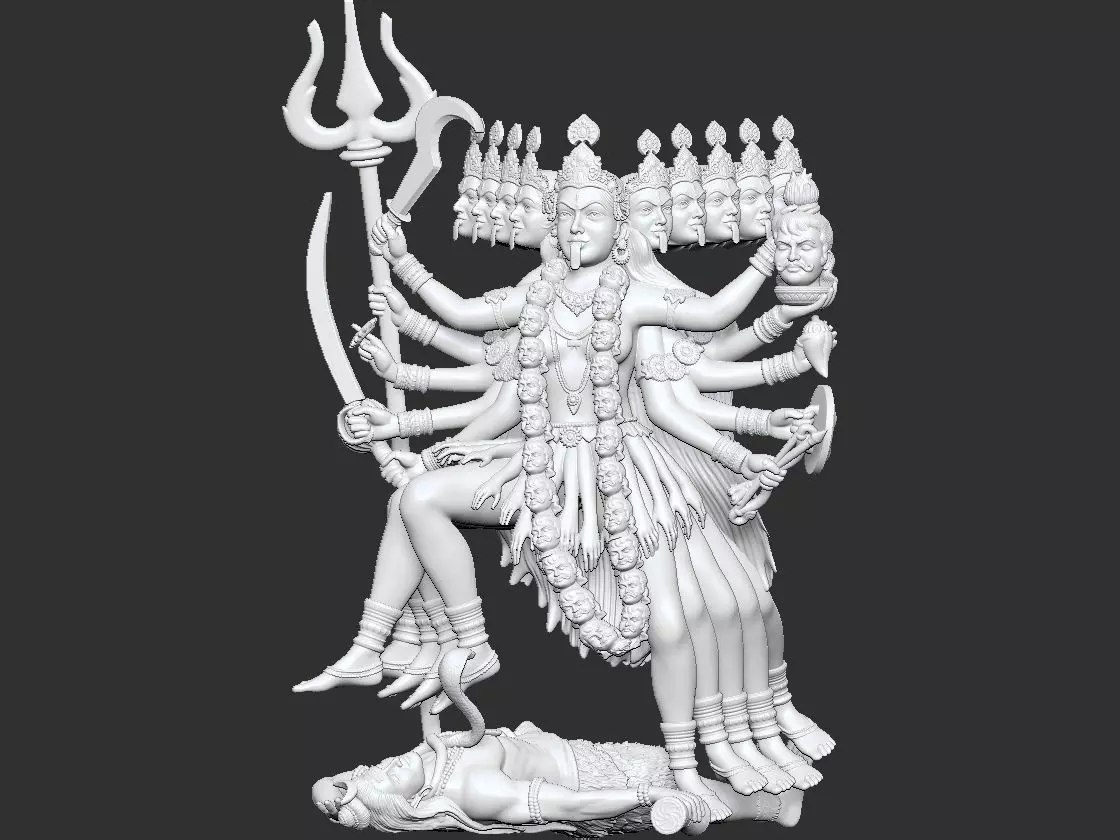 Kaali Shiv Pose 3D print model_25