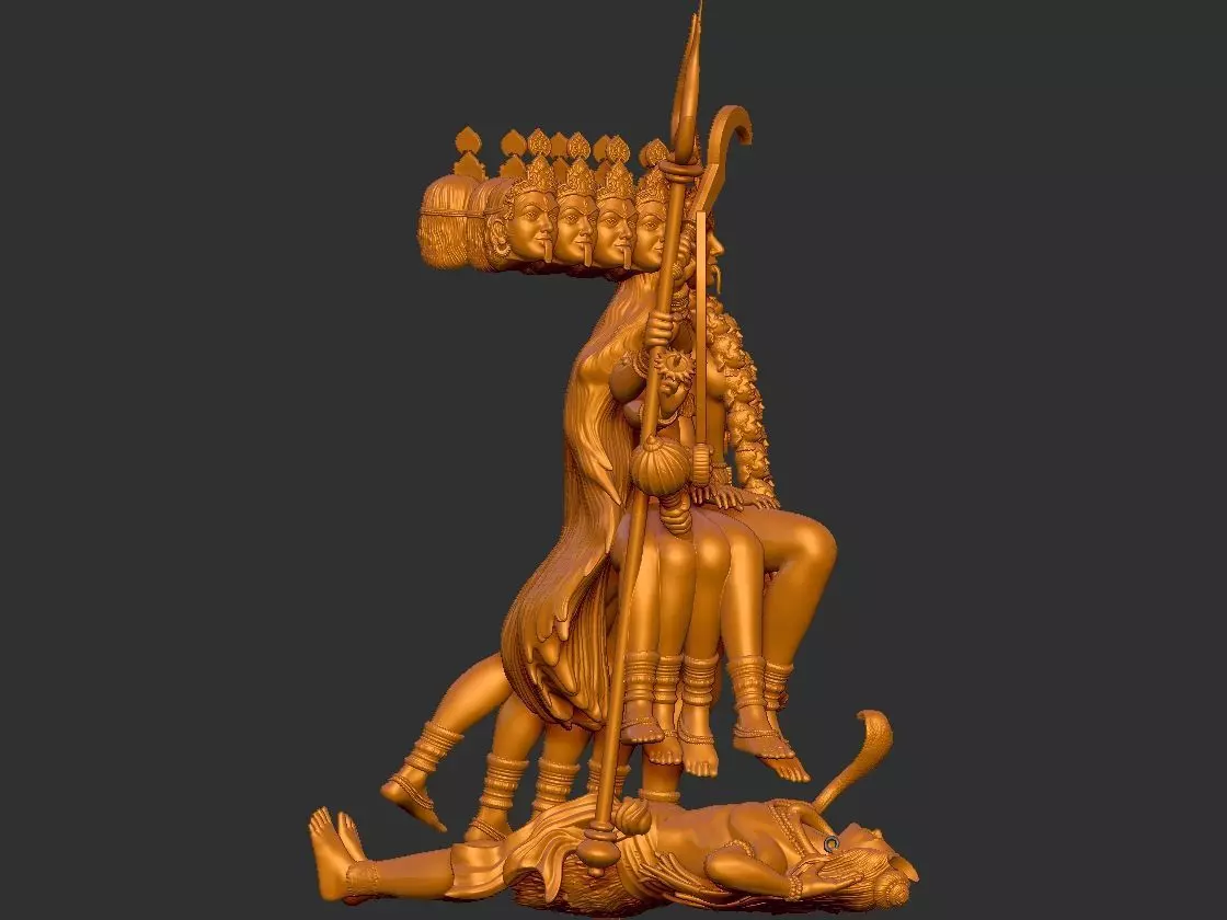 Kaali Shiv Pose 3D print model_3