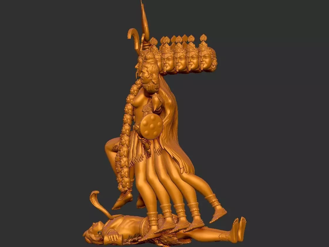 Kaali Shiv Pose 3D print model_1