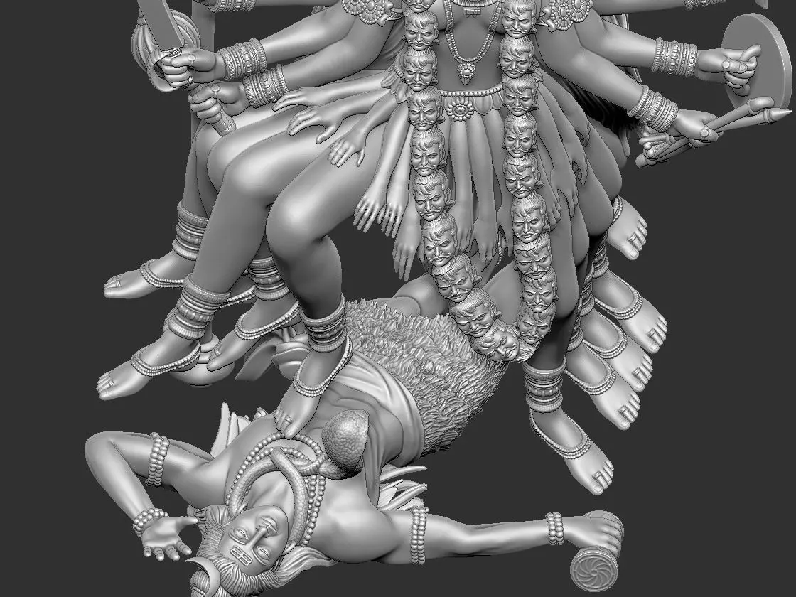 Kaali Shiv Pose 3D print model_17