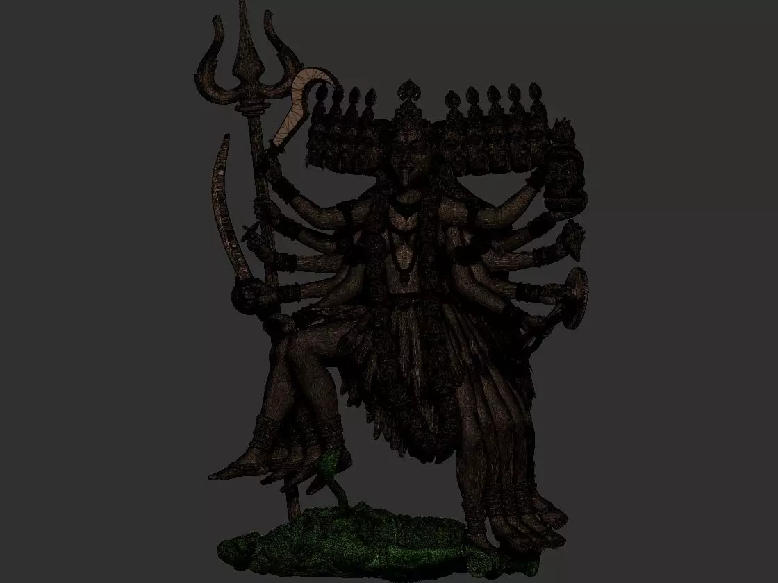 Kaali Shiv Pose 3D print model_22