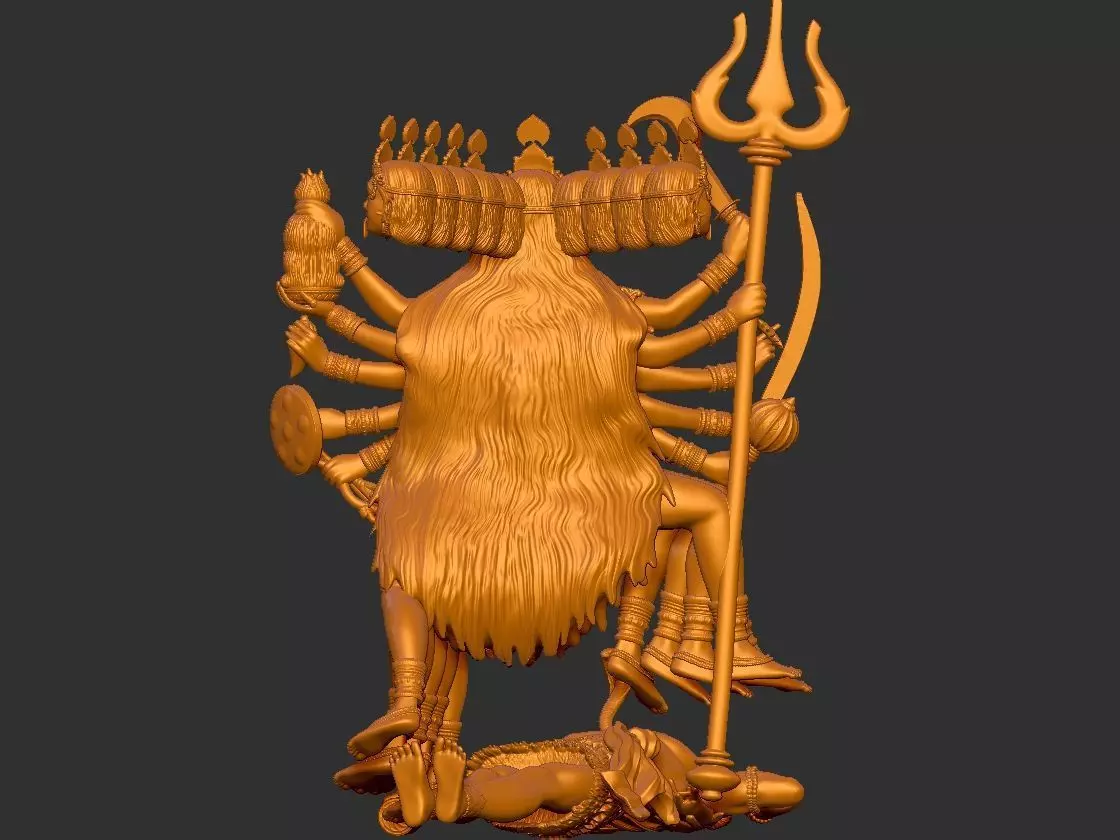 Kaali Shiv Pose 3D print model_2