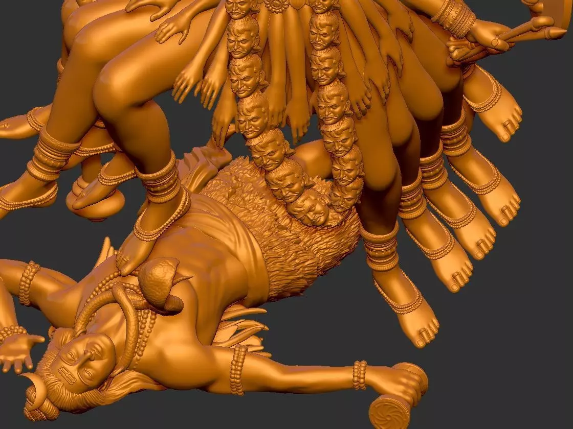 Kaali Shiv Pose 3D print model_8