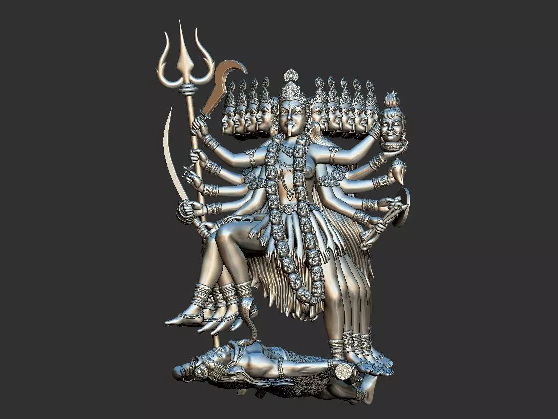 Kaali Shiv Pose 3D print model_10