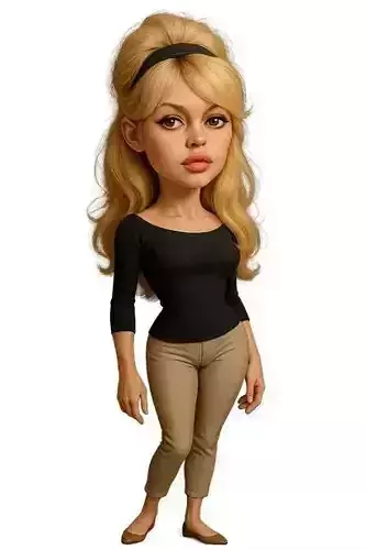 Brigite Bardot - Cartoon Doll Printable 3D print model