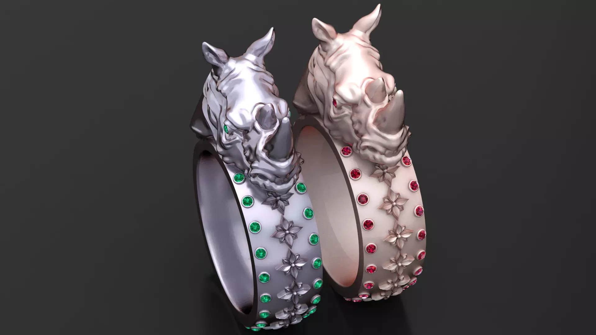 Matimba Rhino Ring 3D Printable Model 3D print model_3