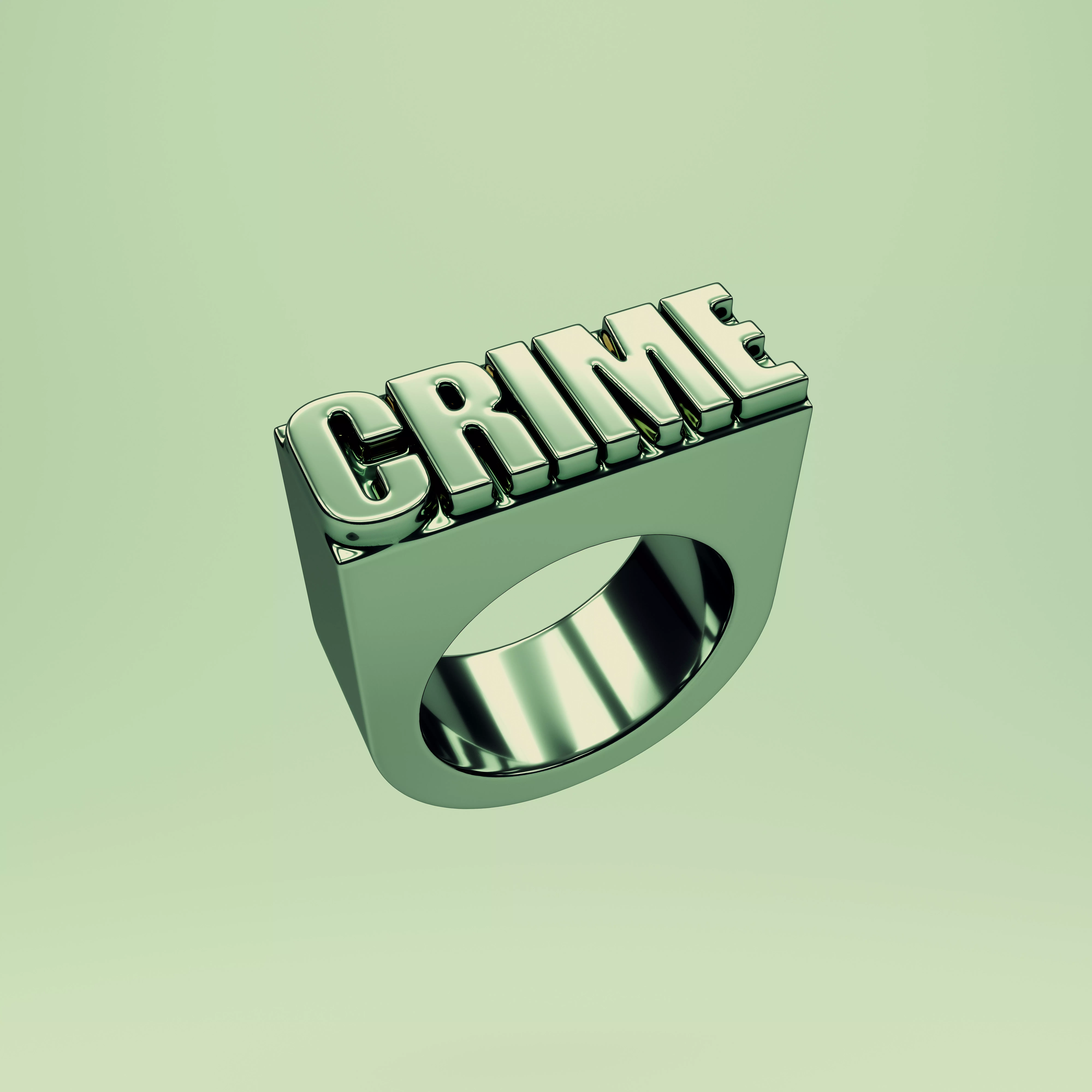 Chunky Ring Fashion Jewellery Crime Ring built to scale Size 10  3D model_0