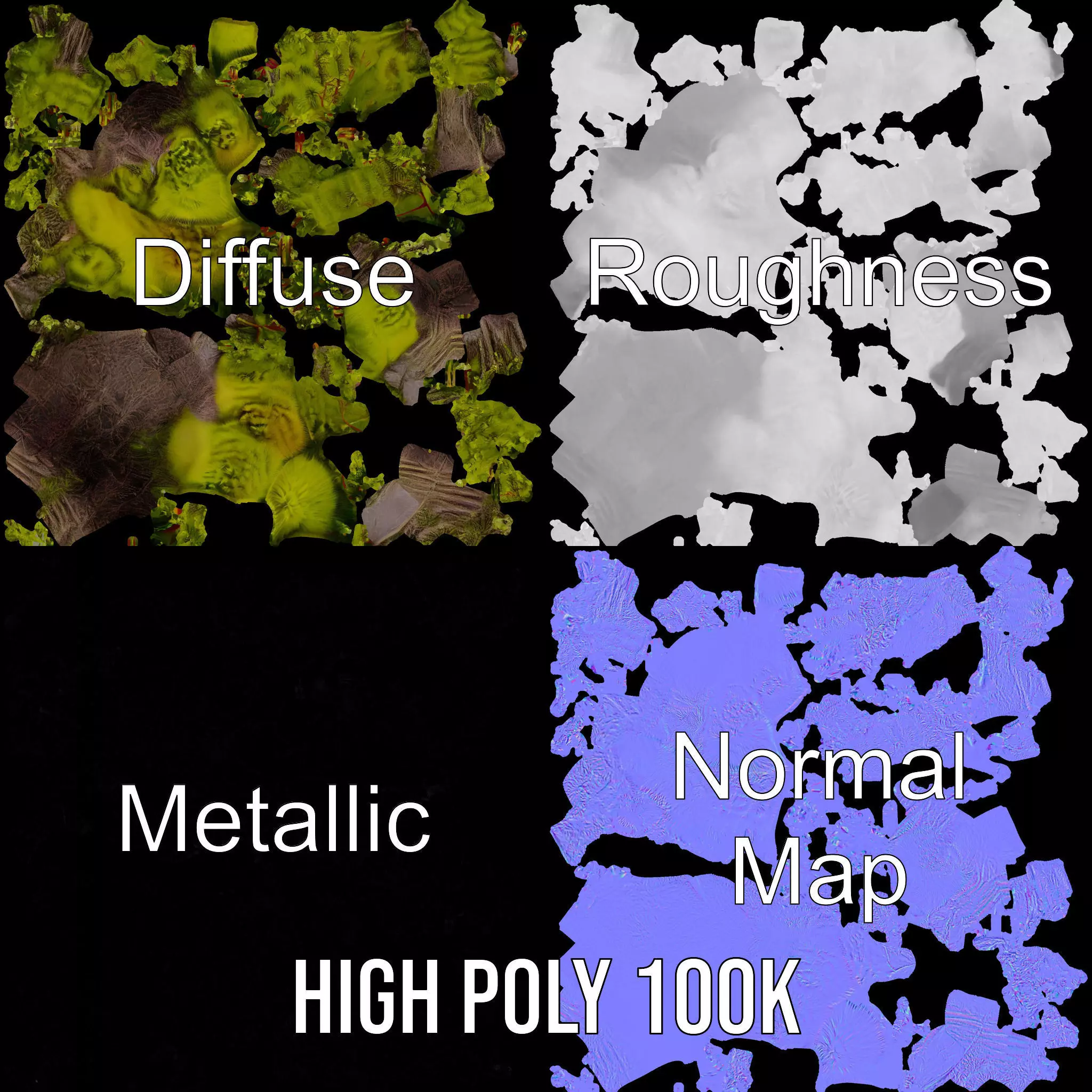 Lush Forest Moss model pack Low-poly 3D model_3