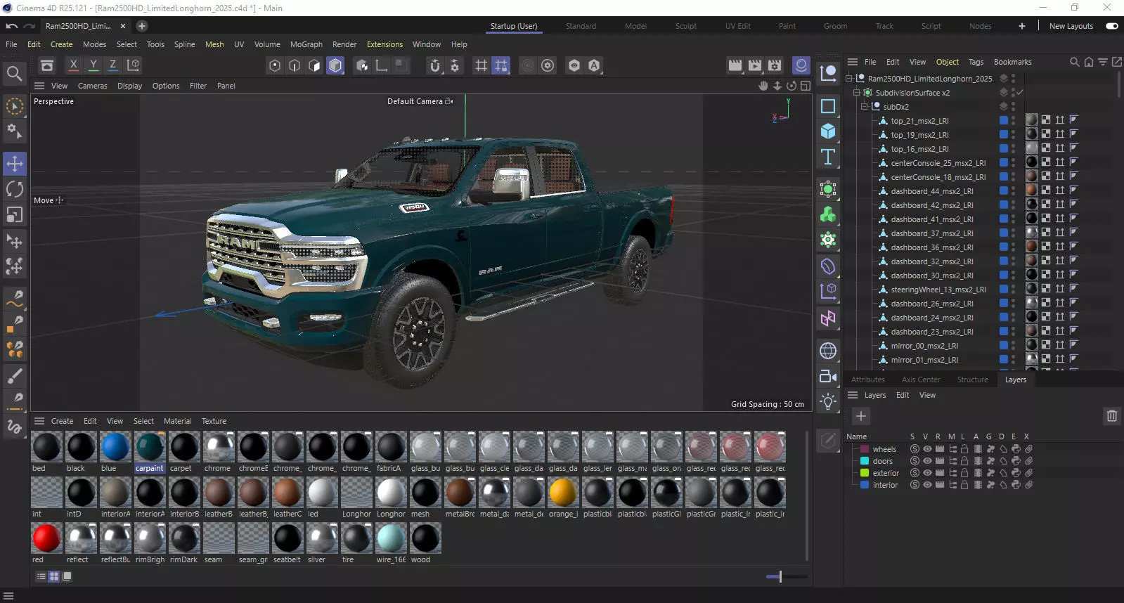 Ram 2500 HD Limited Longhorn 2025 3D model_43
