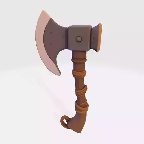 VIKING AXE Stylized LowPoly Weapon for Game  Animation 3D Print