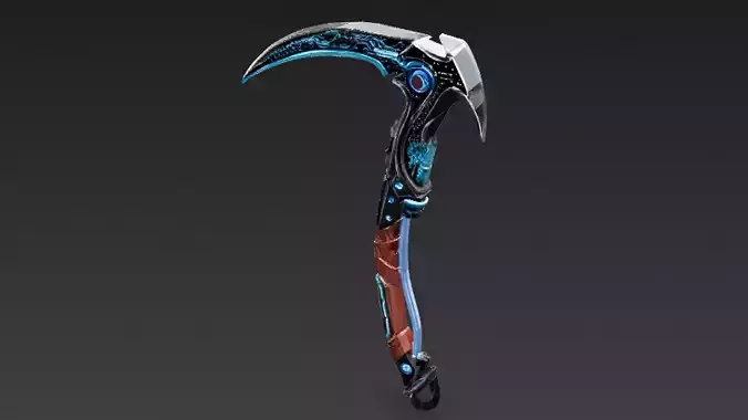 Cartoon Cyber Scythe PBR 3D Model Low-poly 3D model