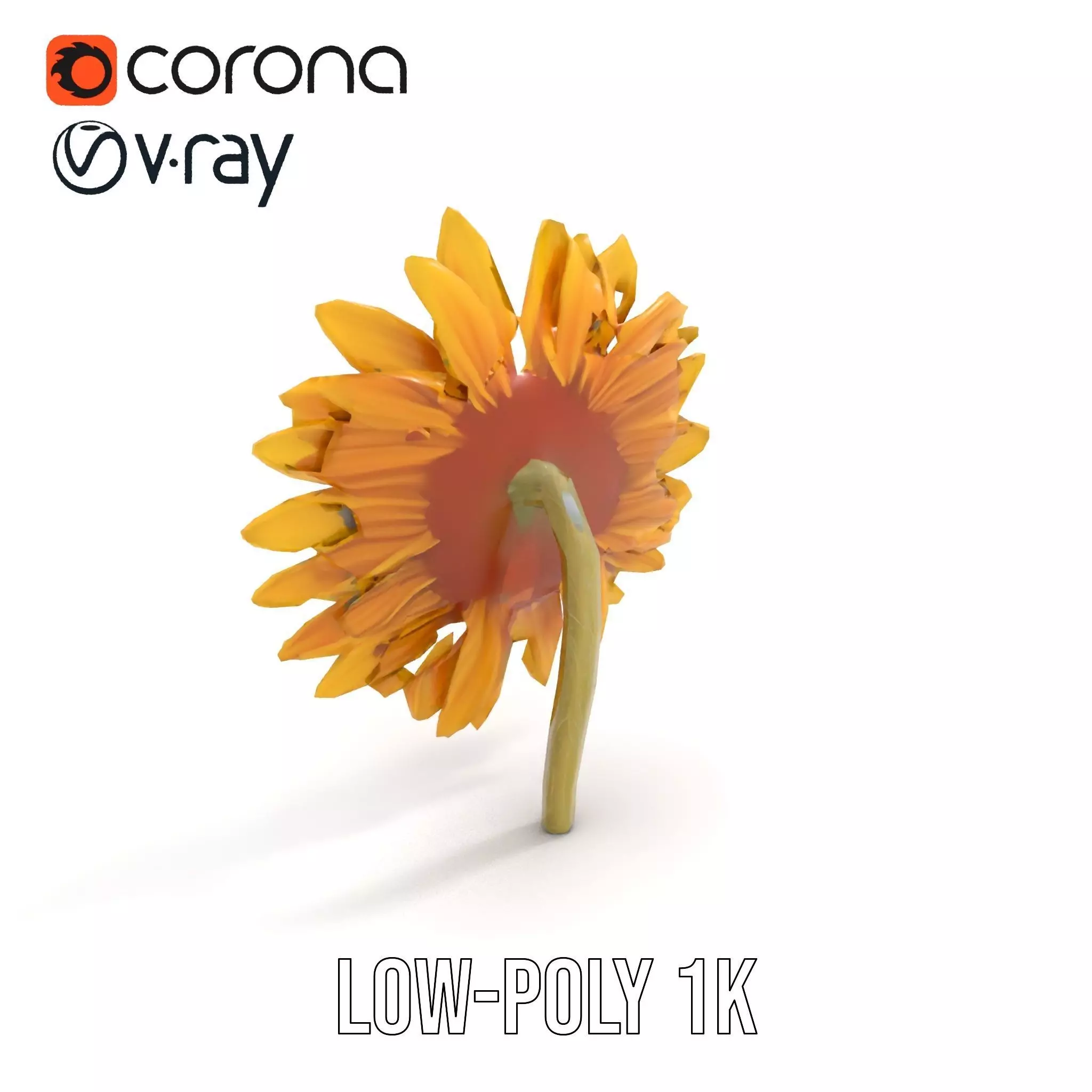Radiant Sunflower model pack Low-poly 3D model_19