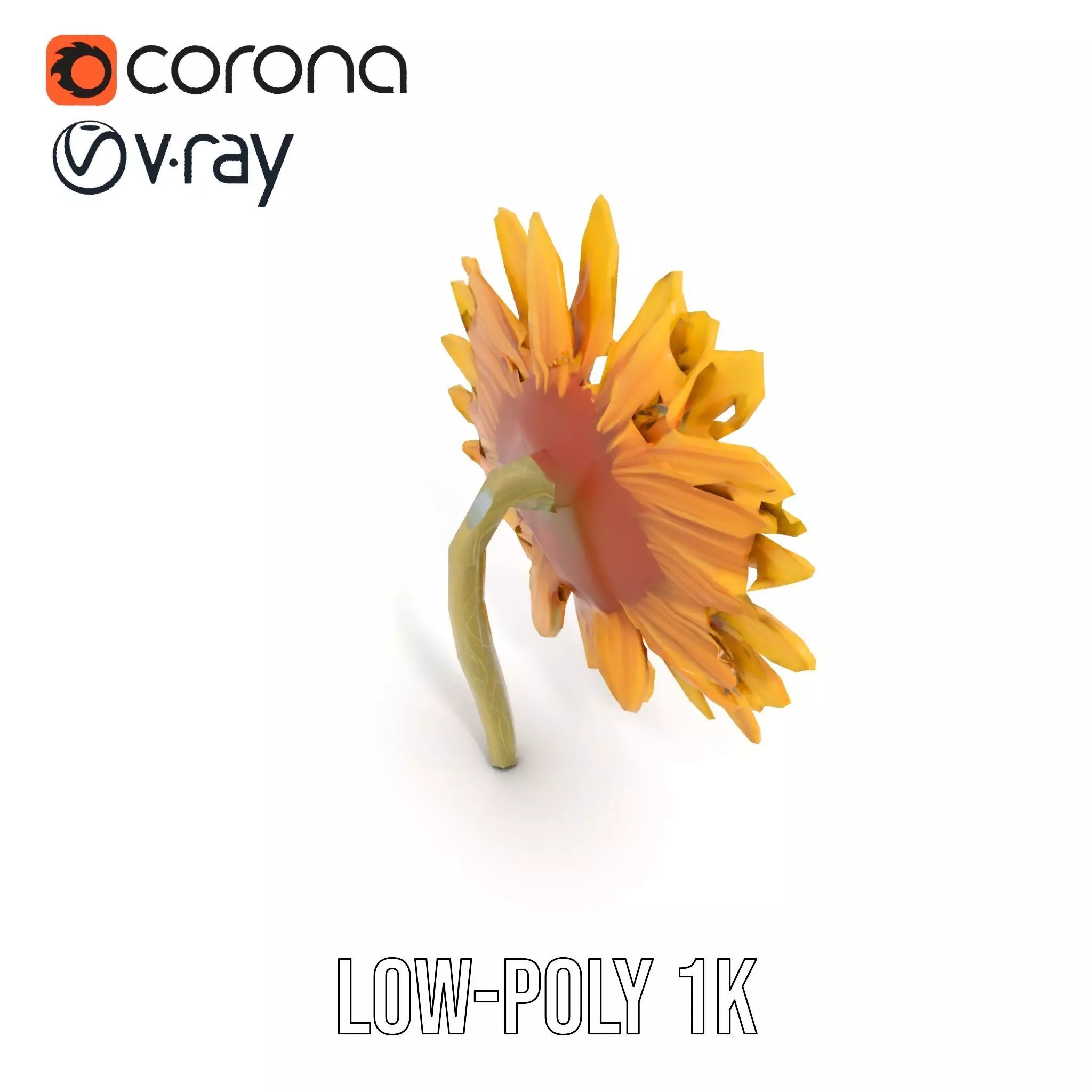 Radiant Sunflower model pack Low-poly 3D model_8