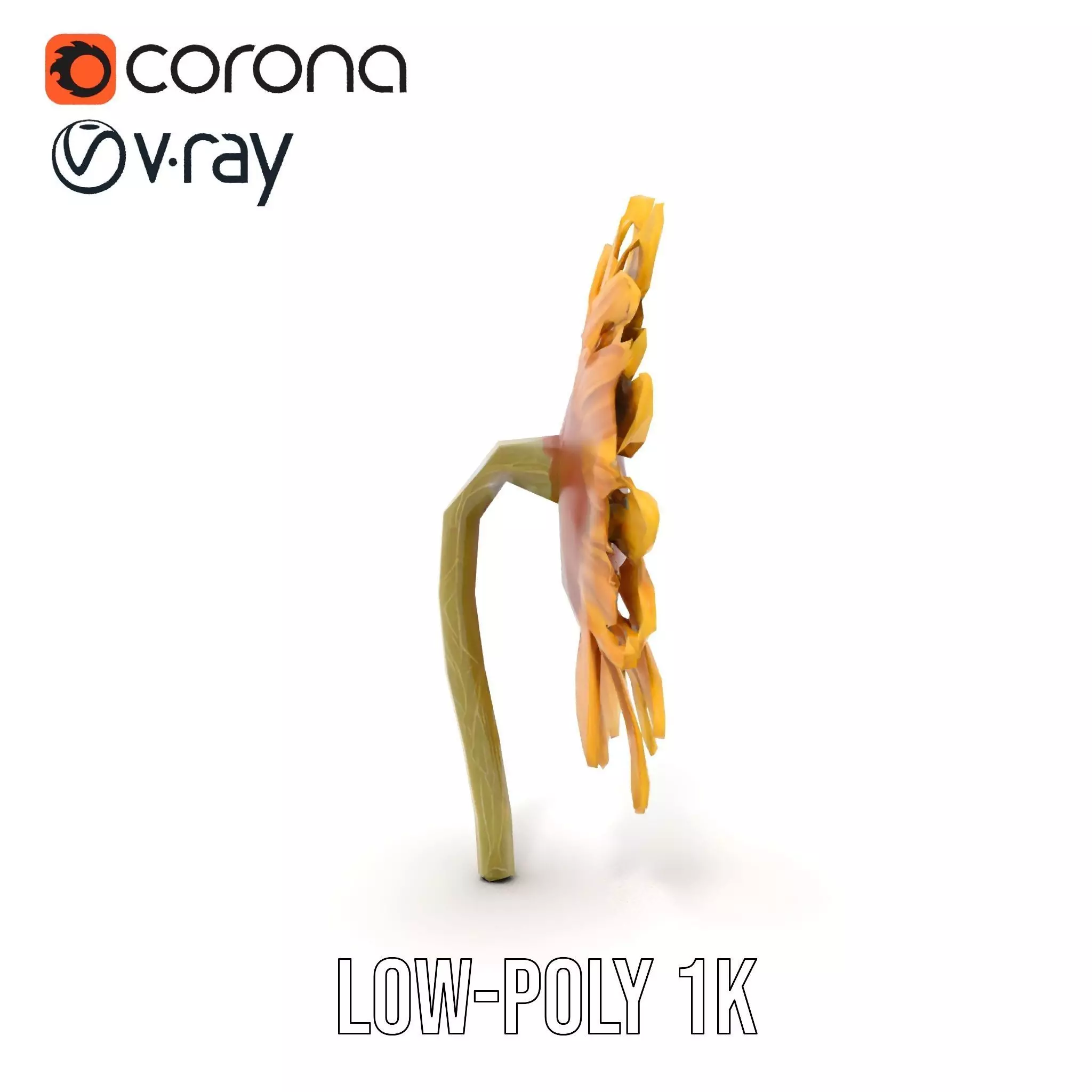 Radiant Sunflower model pack Low-poly 3D model_14