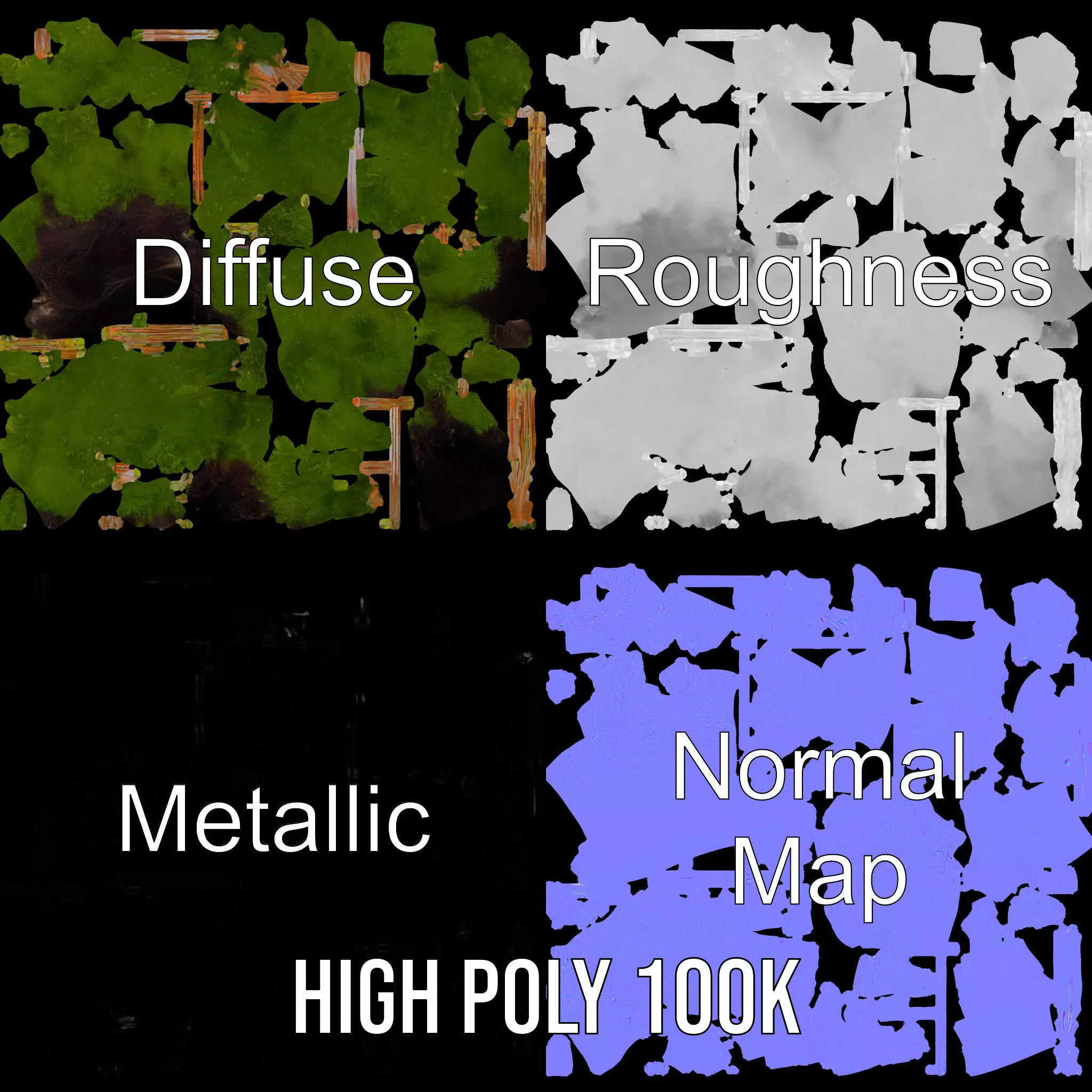 Lush Greenery Arrangement model pack Low-poly 3D model_3