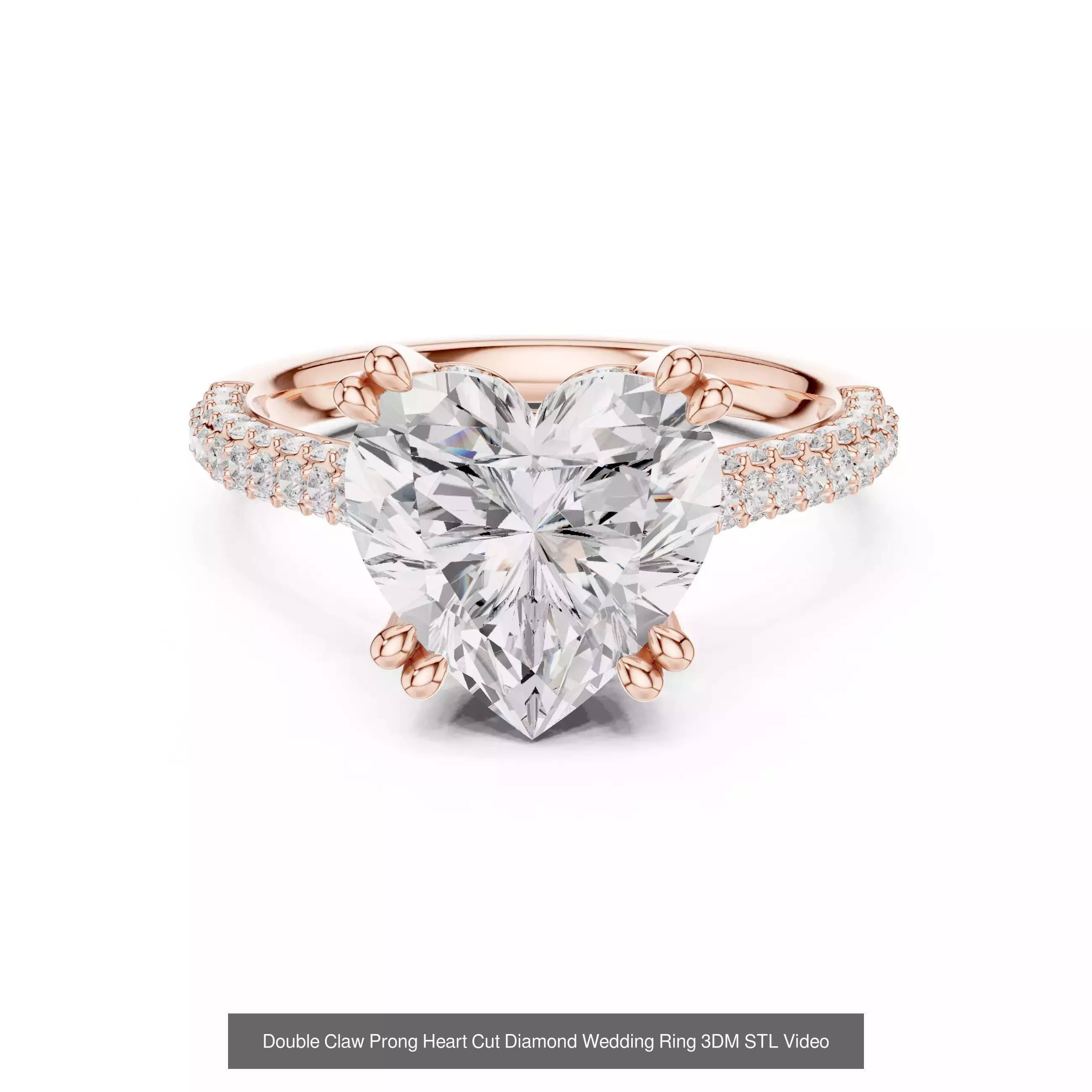 63 Heart Cut Diamond Rings 3DM STL OBJ FBX 3 Color Render Video 3D Model Collection_52