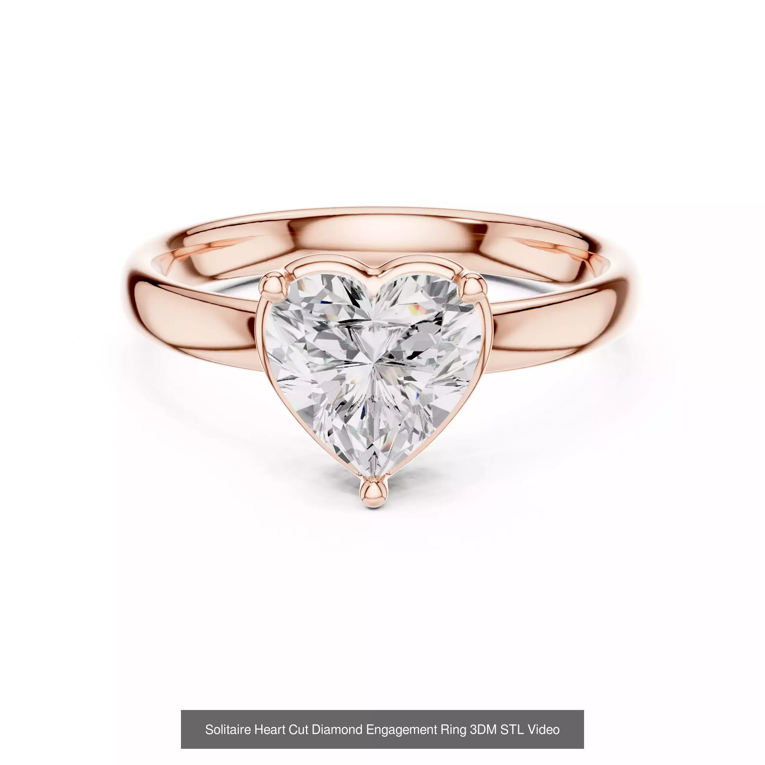 63 Heart Cut Diamond Rings 3DM STL OBJ FBX 3 Color Render Video 3D Model Collection_62