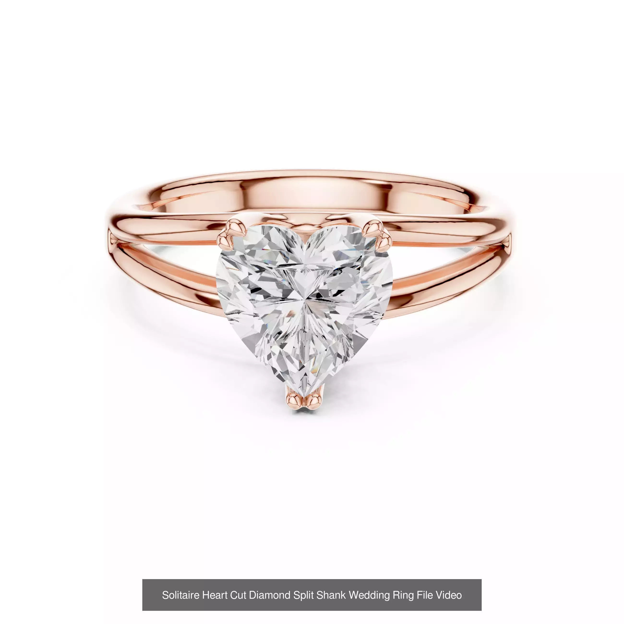 63 Heart Cut Diamond Rings 3DM STL OBJ FBX 3 Color Render Video 3D Model Collection_67