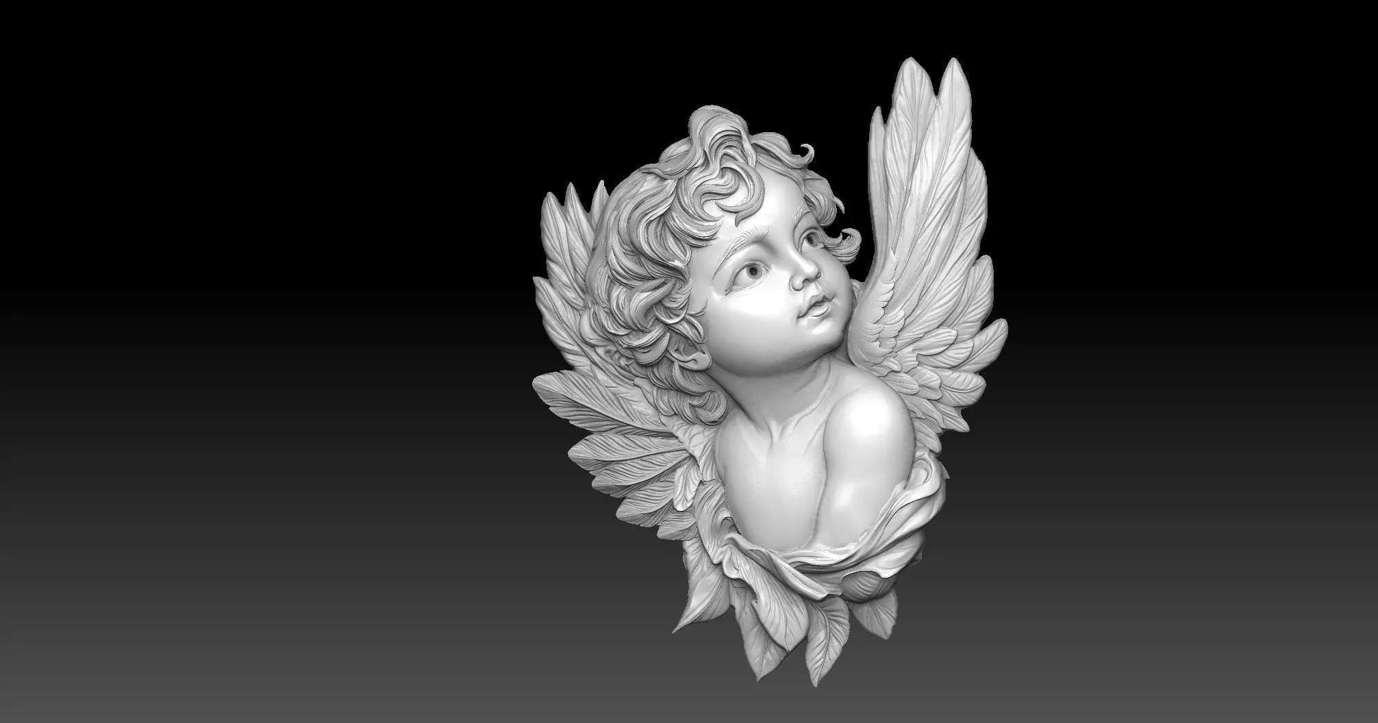 Cherub Angel with Wings 3D print model_0