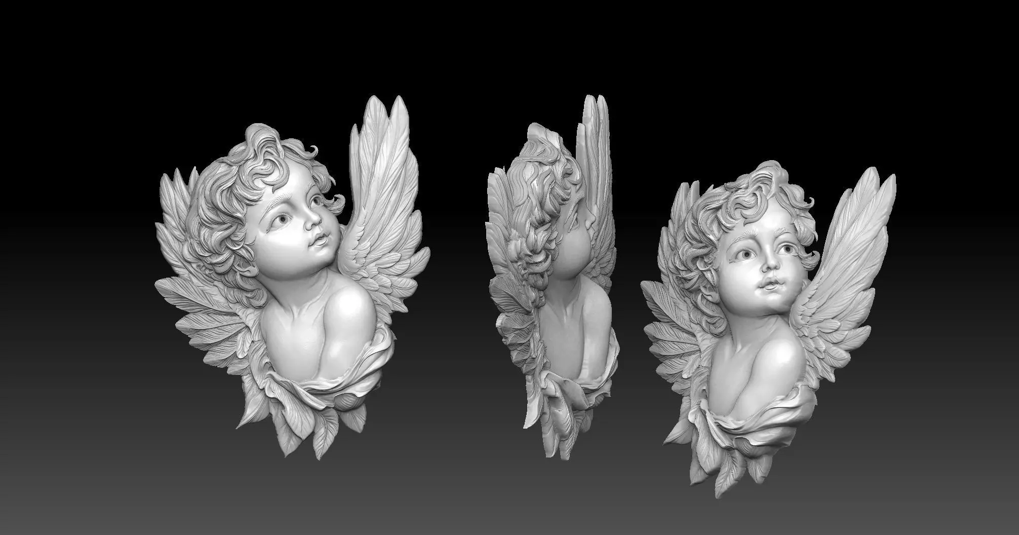 Cherub Angel with Wings 3D print model_1