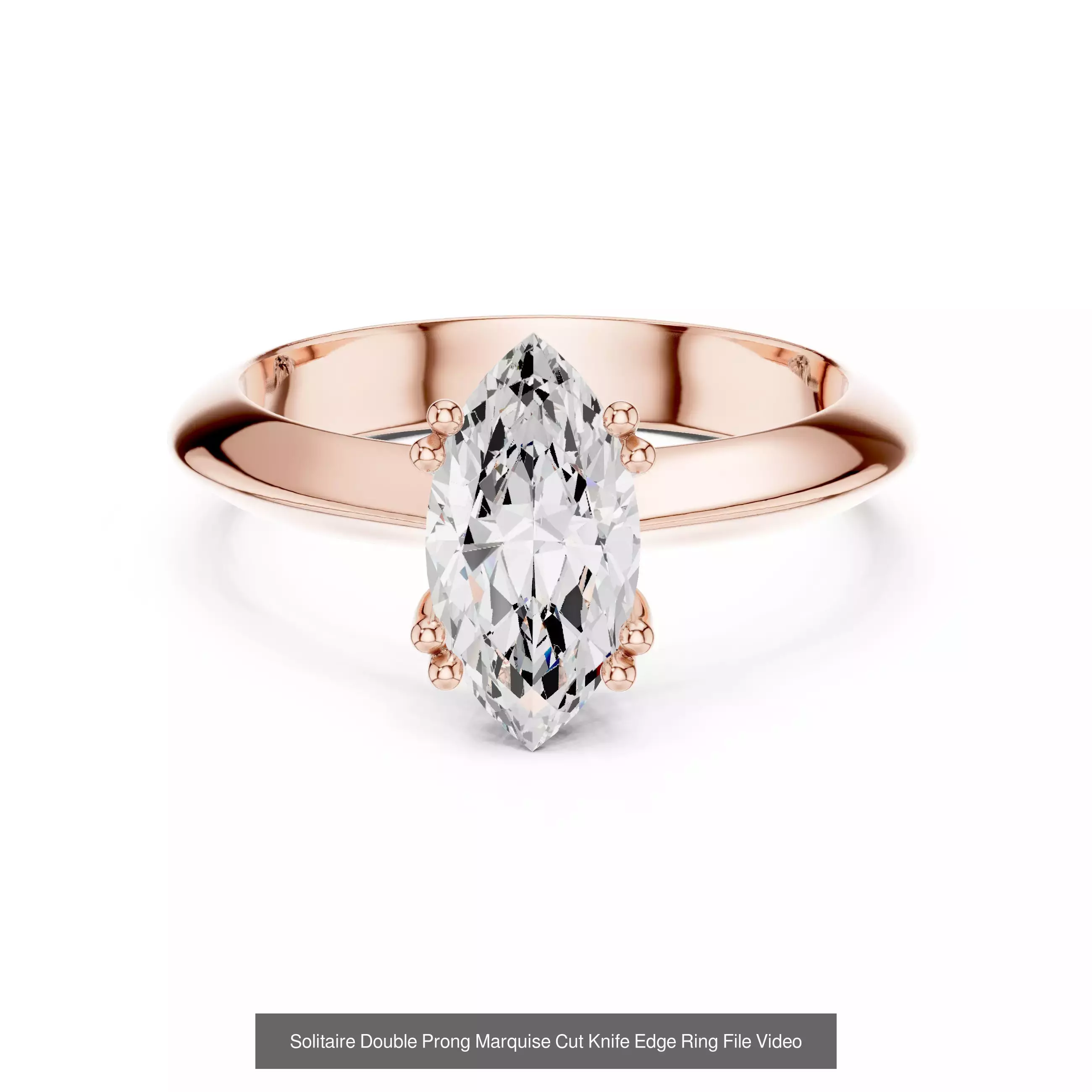 167 Marquise Diamond Rings 3DM STL OBJ FBX 3 Color Video 3D Model Collection_187