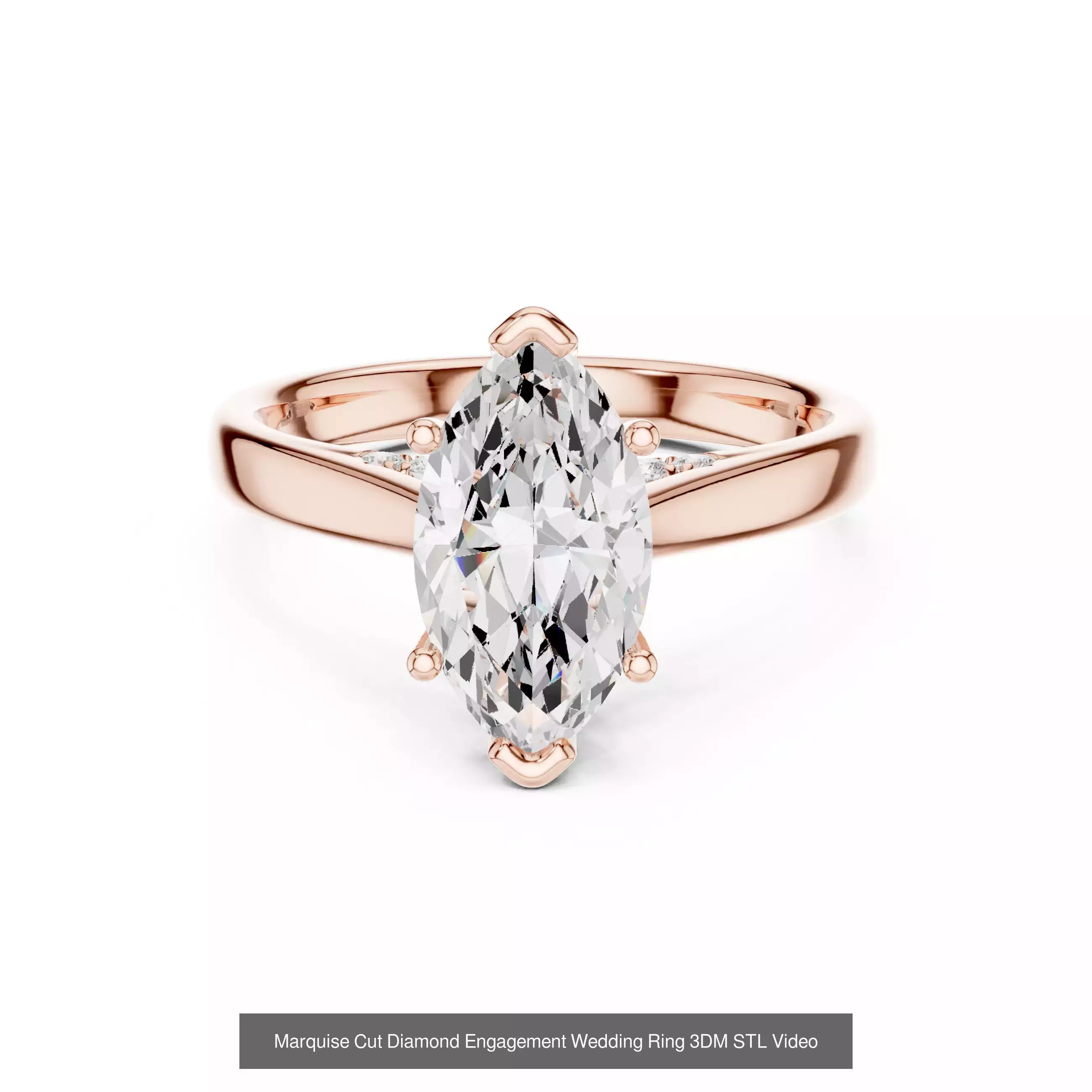 167 Marquise Diamond Rings 3DM STL OBJ FBX 3 Color Video 3D Model Collection_182