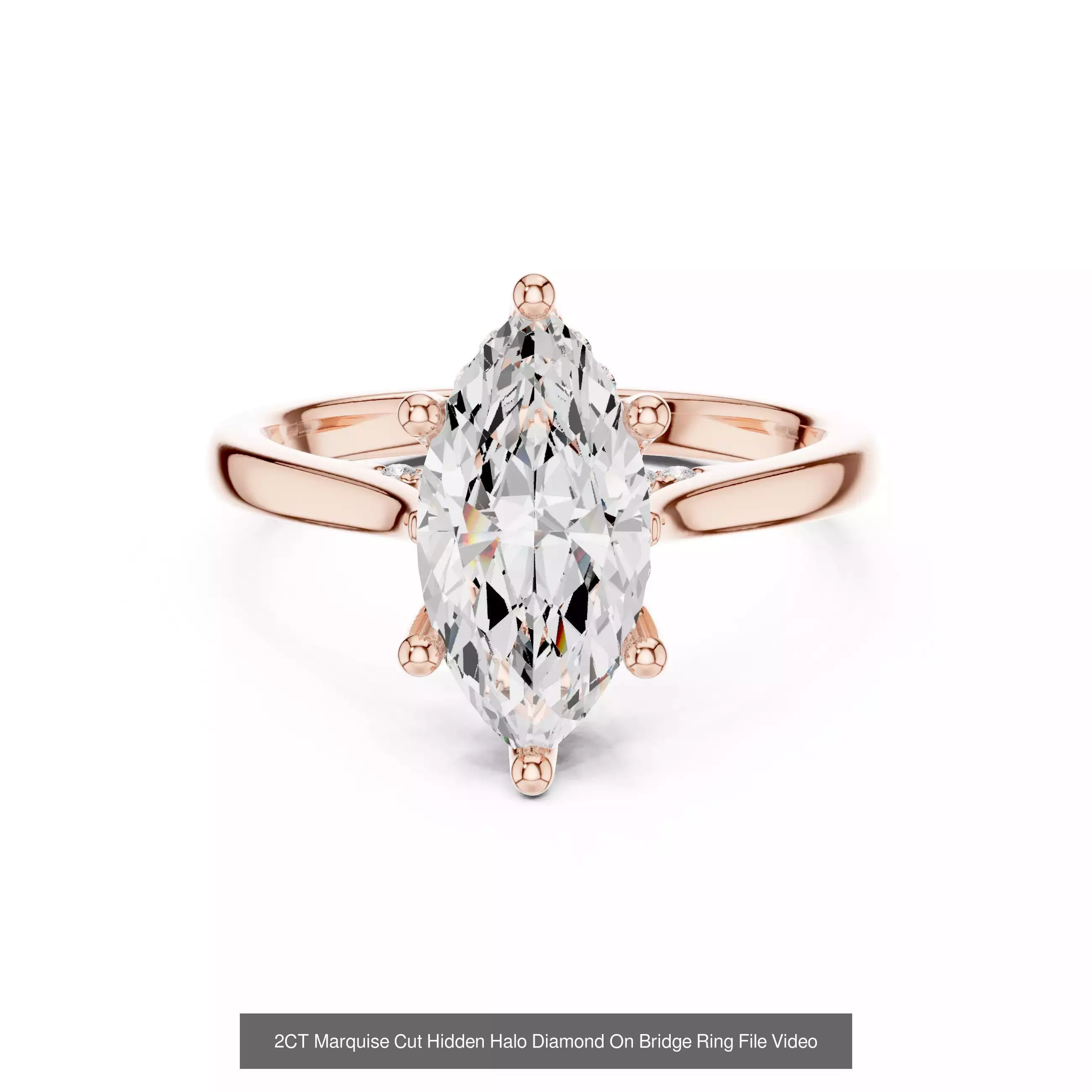 167 Marquise Diamond Rings 3DM STL OBJ FBX 3 Color Video 3D Model Collection_149