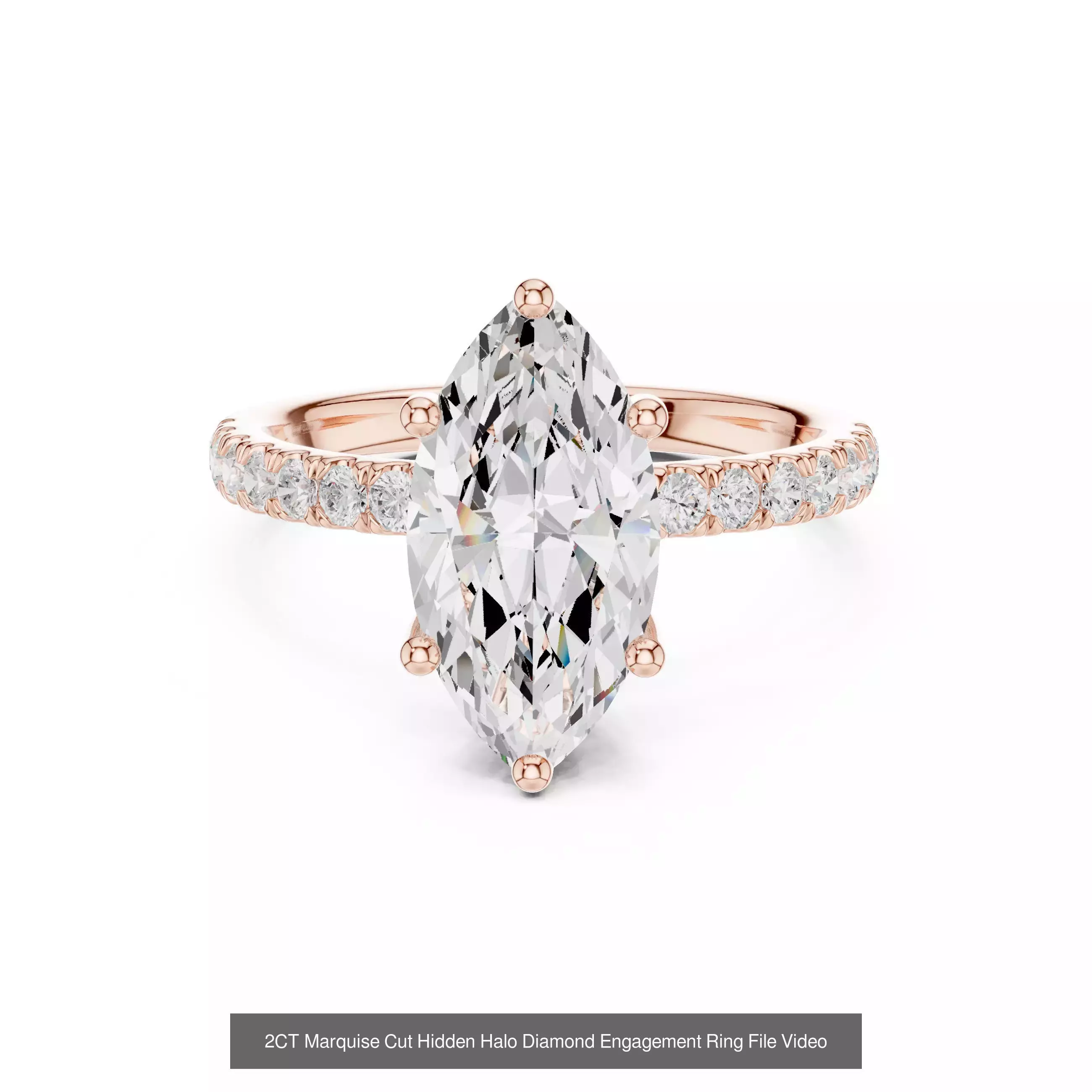 167 Marquise Diamond Rings 3DM STL OBJ FBX 3 Color Video 3D Model Collection_168