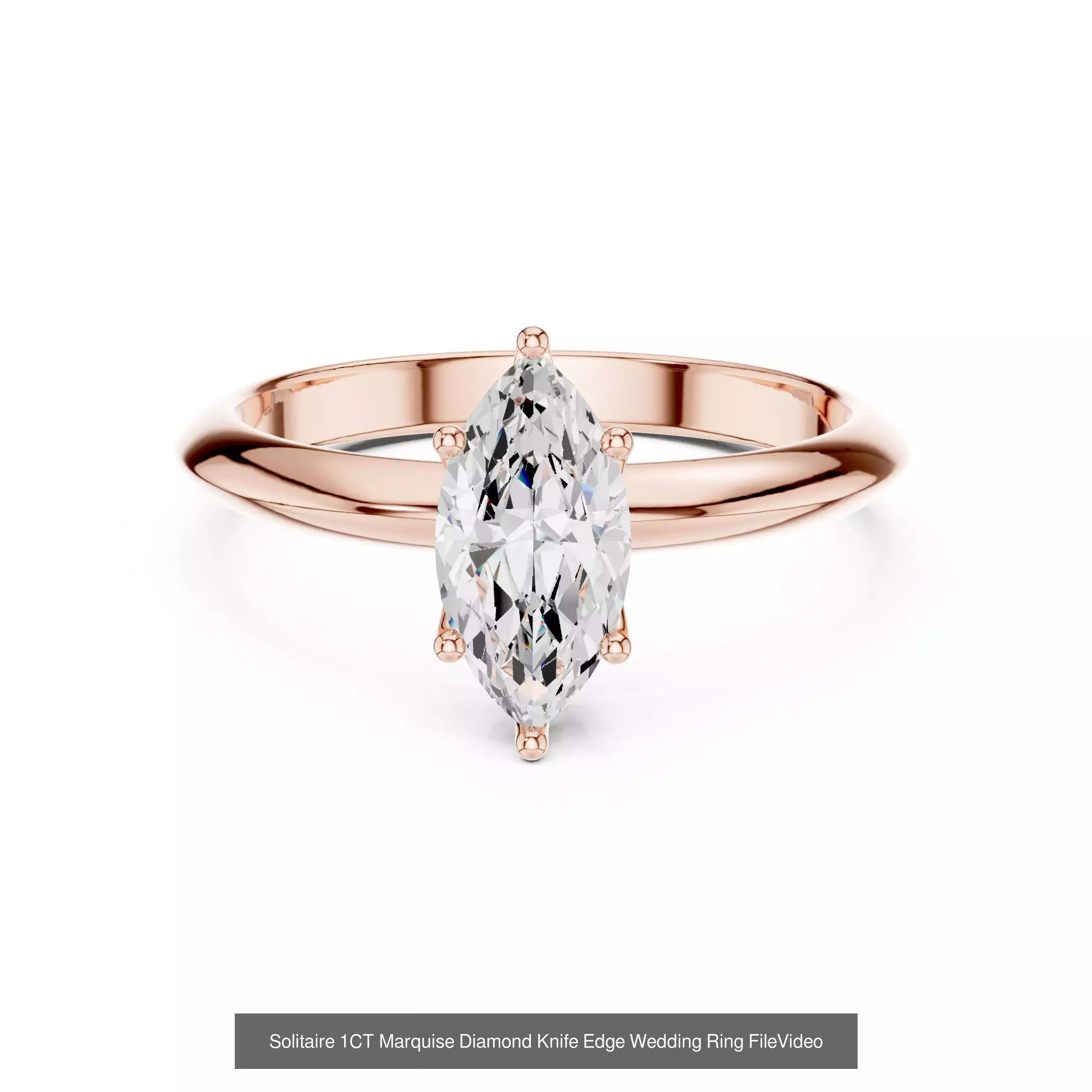 167 Marquise Diamond Rings 3DM STL OBJ FBX 3 Color Video 3D Model Collection_186