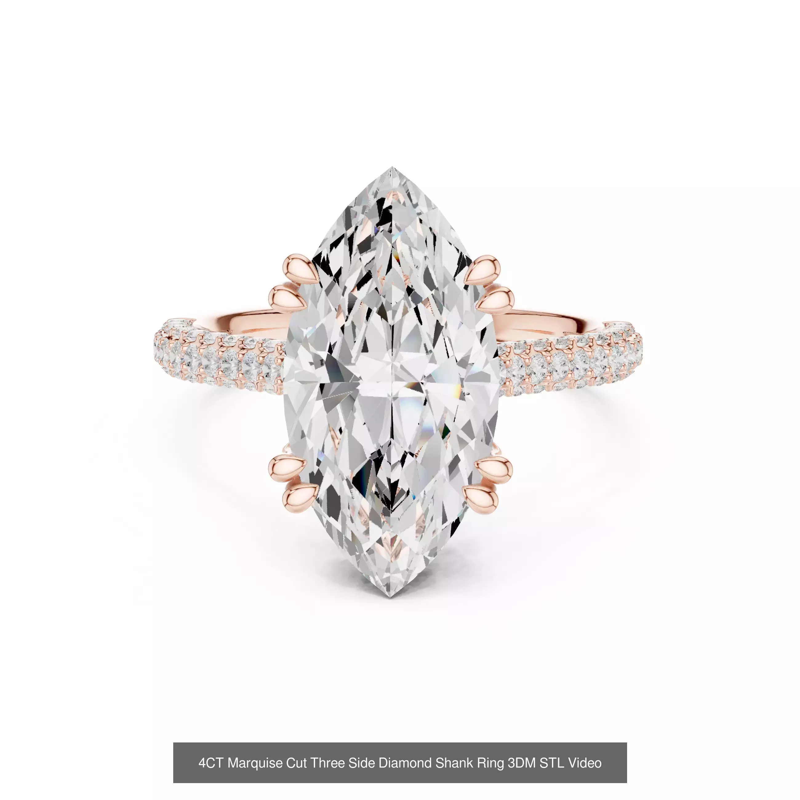 167 Marquise Diamond Rings 3DM STL OBJ FBX 3 Color Video 3D Model Collection_101