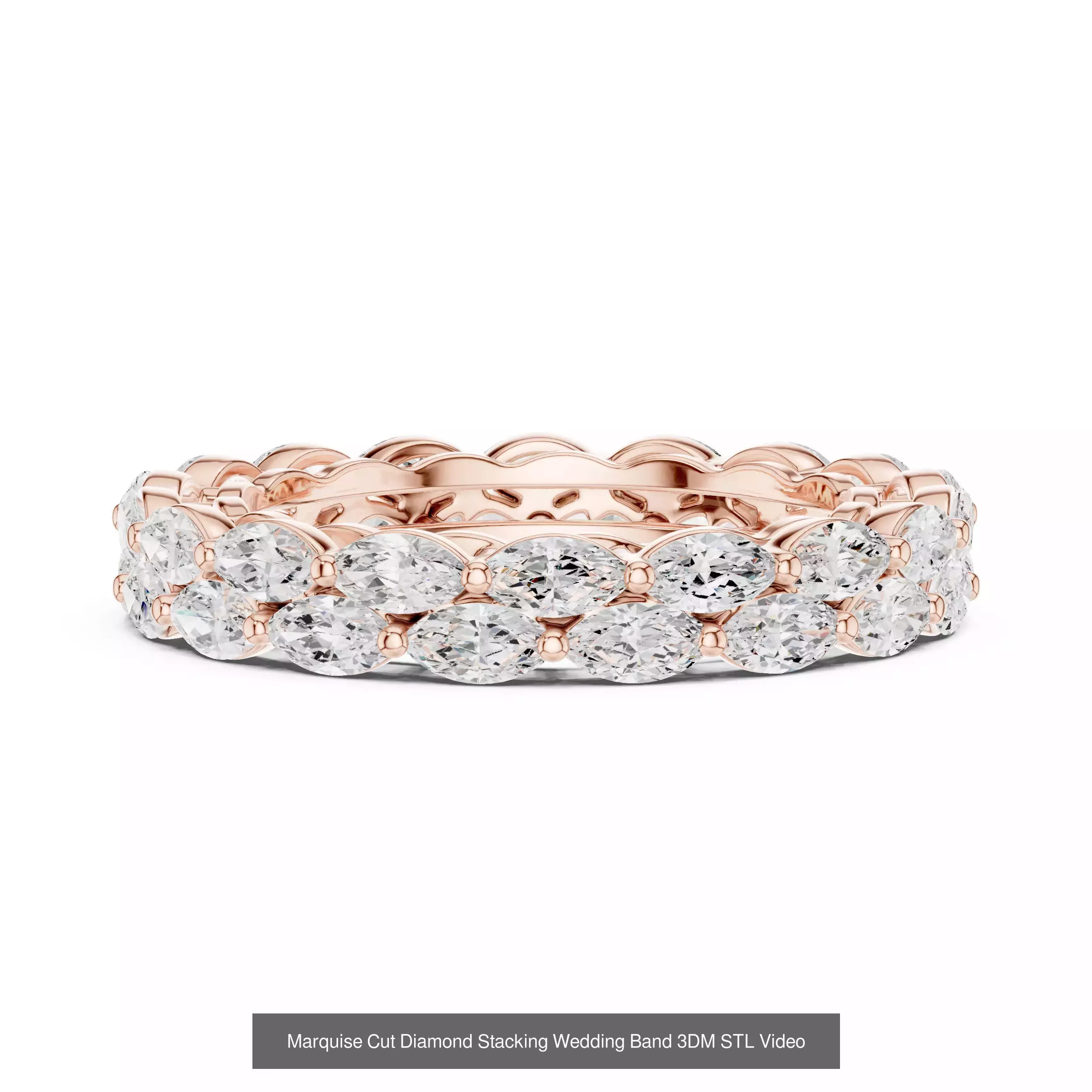 167 Marquise Diamond Rings 3DM STL OBJ FBX 3 Color Video 3D Model Collection_105